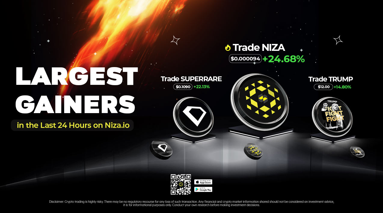 Largest Gainers in the Last 24 Hours on Niza.io