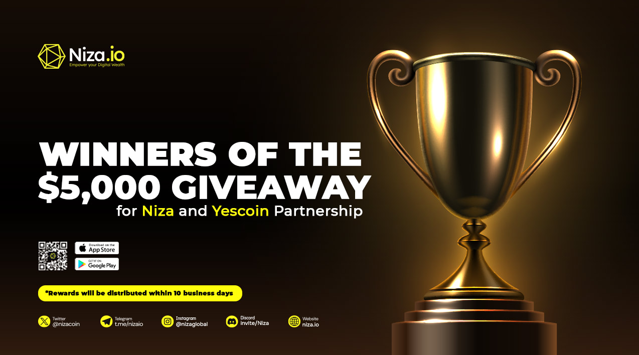 Winners of the $5,000 Giveaway for Niza and Yescoin Partnership